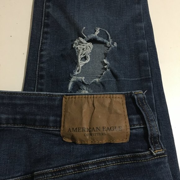 American Eagle Skinny Extreme Flex Mens Jeans Size 30x34 Distressed - Picture 4 of 10